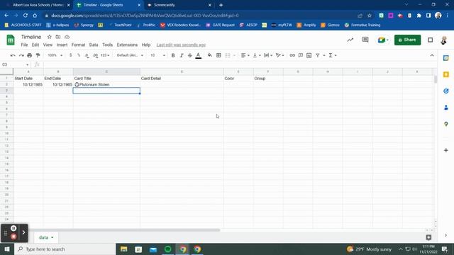 Google Sheets Timeline смотреть онлайн
