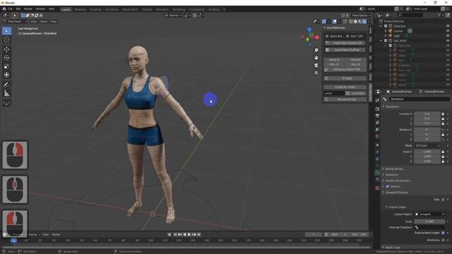 Анимация персонажа Daz Studio с помощью Mixamo в Blender 2.8. смотреть онлайн