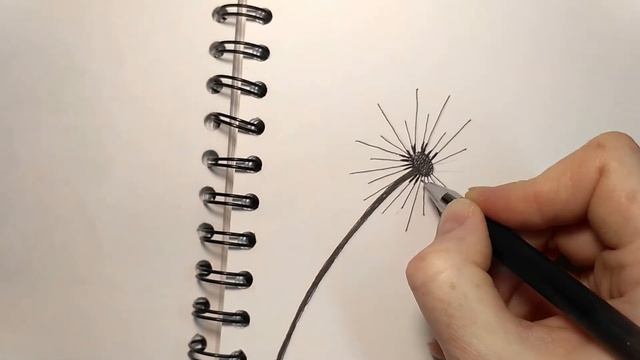 Как нарисовать одуванчик из сердечек на 14 февраля/ Рисунки для скетчбука смотреть онлайн
