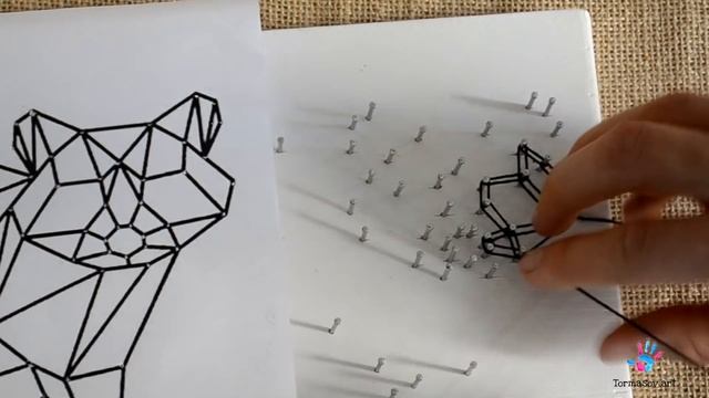 Картины из гвоздей и ниток в стиле геометрия. Стринг арт. Видеоурок для начинающих смотреть онлайн