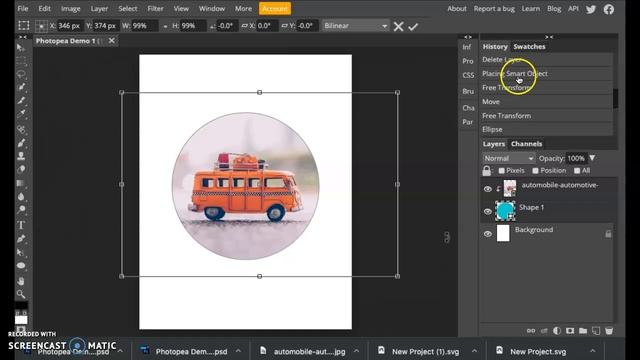 Photopea Creating A Clipping Mask
