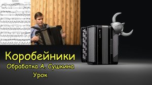 Коробейники. Обработка А. Сушкина. Видеоурок по баяну от Александра Котова ♫