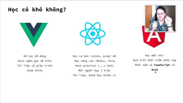 Làm front-end nên lựa chọn Angular hay ReactJS hay VueJS смотреть онлайн