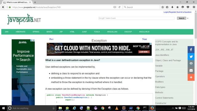 What is a user defined/custom exception in Java?
| javapedia.net смотреть онлайн