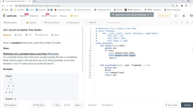 Leetcode solving: 222. Count Complete Tree Nodes смотреть онлайн