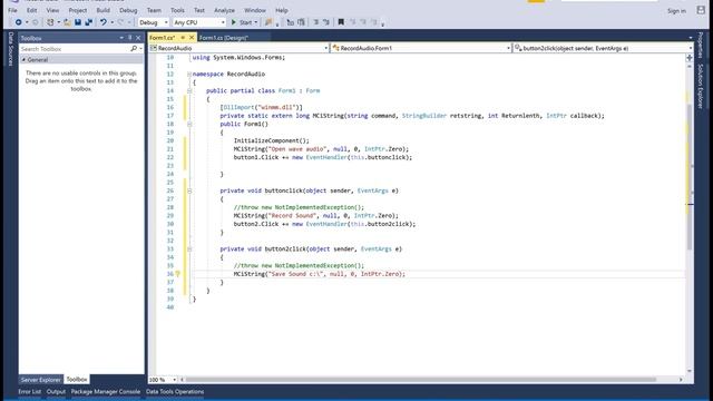 Record audio in Windows Form C# смотреть онлайн