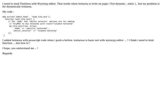 Wordpress: Dynamically textarea with TinyMce editor (2 Solutions!!) смотреть онлайн