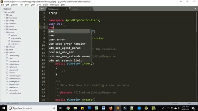 Laravel 5.8 Payroll System, Add Basic Employees Details