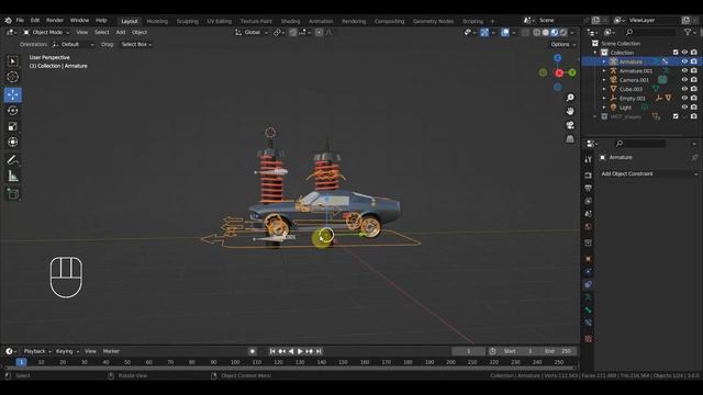BLENDER 3.6 Пружины для rigacar Dimon shelbi смотреть онлайн