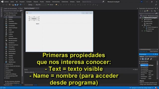 C# 105 - Windows Forms 01: Proyecto, botones y etiquetas смотреть онлайн