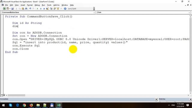 Insert Data from VBA UserForm to MySQL Database in Excel смотреть онлайн