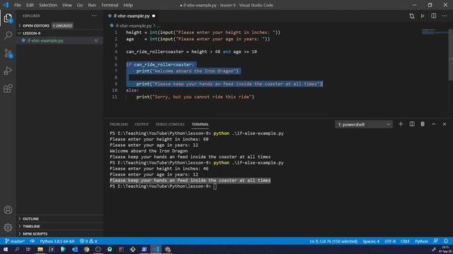 Python Fundamentals - Part 9: If/Elif/Else Statements смотреть онлайн