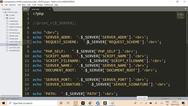 PHP Course in Arabic (2021) || Super Global Variables || Server Variable in PHP || $_SERVER['index' смотреть онлайн