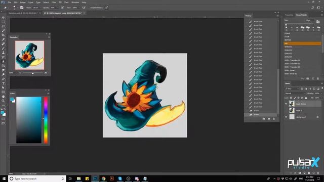 Sunflower Witch Hat ◈ Game icon ◈ Digital Painting Process ✐ смотреть онлайн
