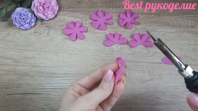 Нежные розы из фоамирана. DIY / МК Простой способ. смотреть онлайн