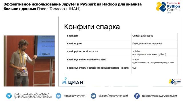 Эффективное использование Jupyter и PySpark на Hadoop / Павел Тарасов (ЦИАН) смотреть онлайн
