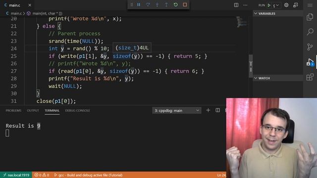 Two way communication between processes (using pipes) in C смотреть онлайн