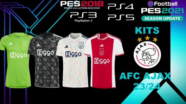 Kits AFC Ajax 23/24 PES 2018 PS3/PES 2021 PS4/PS5 смотреть онлайн