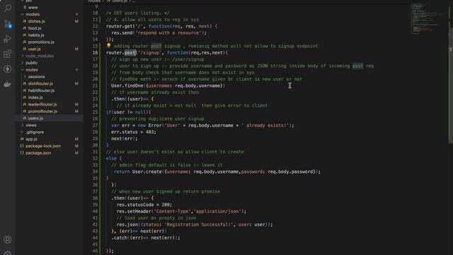Express Session | Signup router API endpoint смотреть онлайн