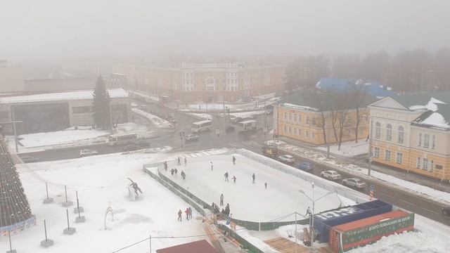 Январский туман в Петрозаводске с высоты птичьего полета смотреть онлайн