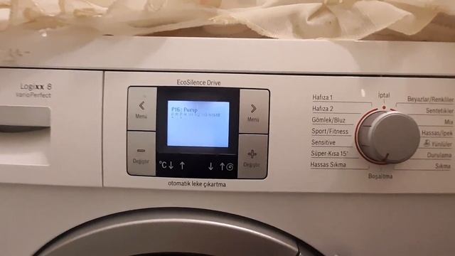 Bosch Logixx 8 Servis Menüsü.