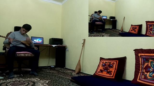 Игра на таджикском национальном инструменте "ДУТОР" Момент из музыкальной деятельность Abdurahmon!! смотреть онлайн