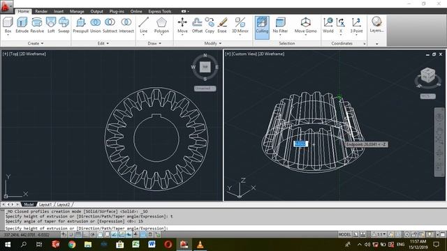 How to make a Bevel Gear in AutoDesk AUTOCad 2012 смотреть онлайн