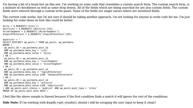 Wordpress: Custom Search, MySql Query Gone Wrong? смотреть онлайн