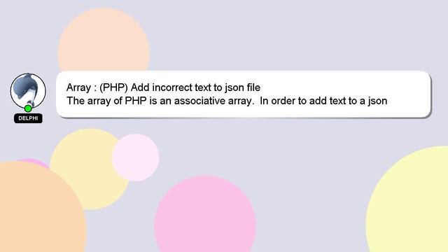 Array : (PHP) Add incorrect text to json file смотреть онлайн