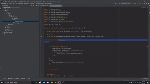 Spigot Tutorial - Staff Freeze Players! - Part 5