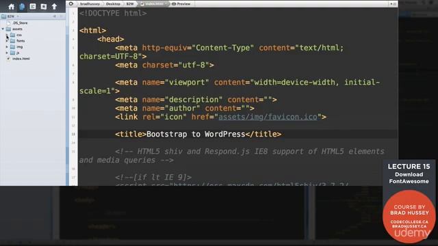 WordPress Theme Development with Bootstrap : Install Free Icon Fonts with FontAwesome смотреть онлайн