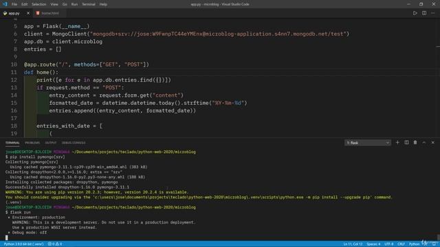 07 - Backend Development with Flask - 015 Storing Microblog entries in MongoDB смотреть онлайн