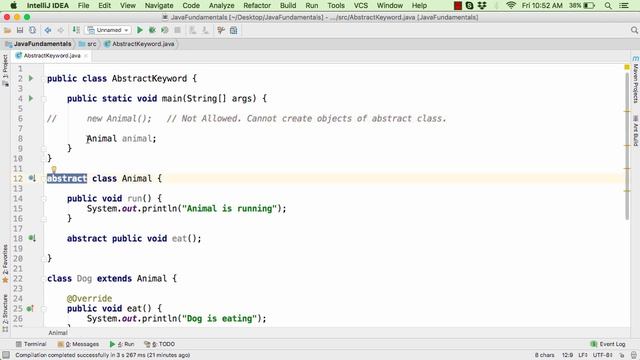 Java Abstract method - abstract keyword example. Java Beginners Tutorials #18.2 смотреть онлайн
