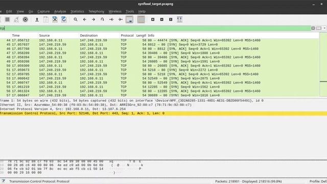 Using Wireshark To Detect A SYN Flood Denial Of Service Attack