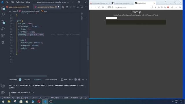 Angular - Editable Textarea with Prism.js смотреть онлайн