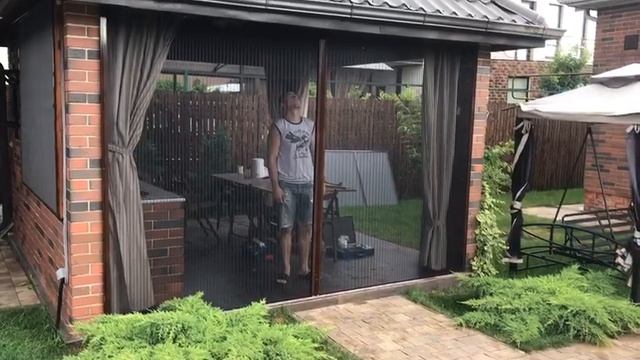 Москитная сетка Плиссе на беседку.г.Краснодар.+7(918)296-55-49