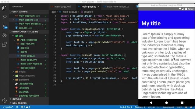 How to Create Large Titles with Expanding Action Bar in NativeScript | Tutorial смотреть онлайн