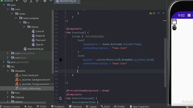 Icons and Images in Jetpack Compose | English | Android Studio смотреть онлайн