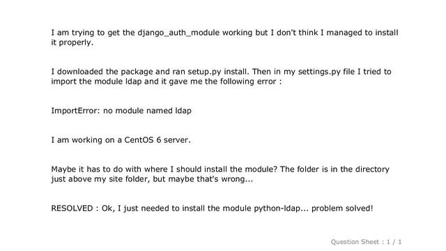 Django : django_auth_ldap no module named ldap смотреть онлайн