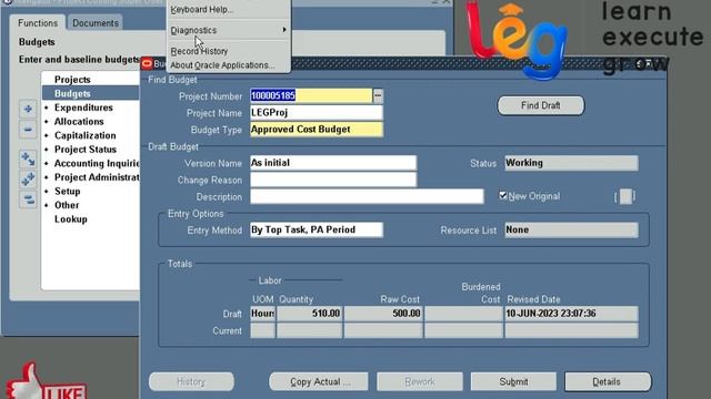 Oracle Project Budget | Baseline Budget | Draft budget | PA Projects | Oracle Apps | EBS смотреть онлайн