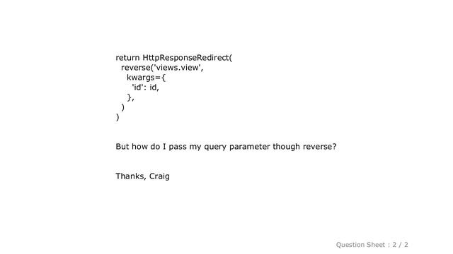 Django : Django redirect using reverse() to a URL that relies on query strings смотреть онлайн