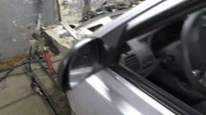 Лонжерон в Бараний рог, Хендай Акцент ремонт на стапеле.