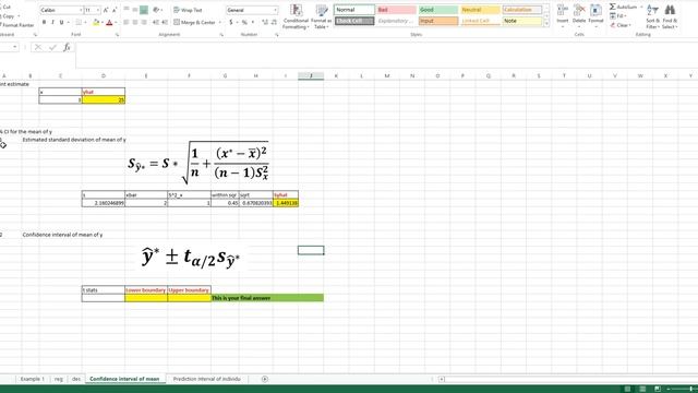 How to use Excel to calculate Confidence Interval and prediction interval смотреть онлайн