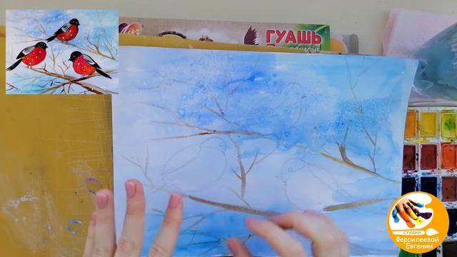 ВИДЕО УРОК "Снегири" смотреть онлайн