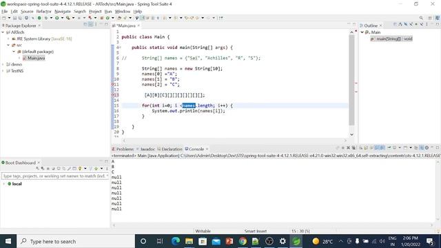 String array in Java смотреть онлайн