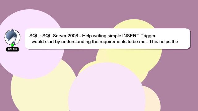 SQL : SQL Server 2008 - Help writing simple INSERT Trigger смотреть онлайн