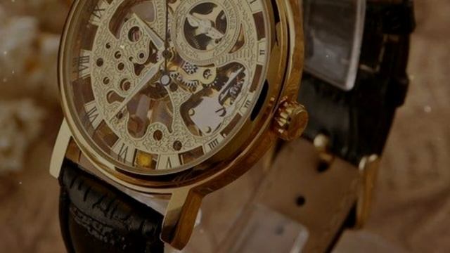 Купить мужские наручные скелетоны Winner Classik Gold с доставкой! смотреть онлайн