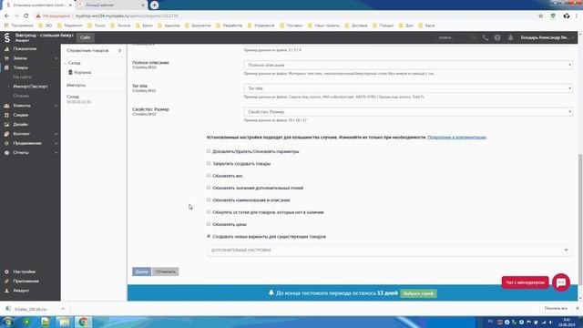 Море блеска: импорт товаров в InSales смотреть онлайн