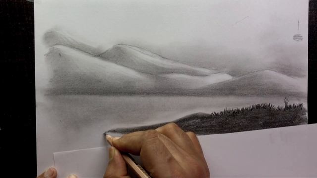 Drawing for Beginners - Step by Step | Day - 018 | Scenery with Blending Technique смотреть онлайн