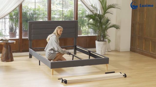 Lusimo | Watch how an independent woman assemble a upholstered bed frame смотреть онлайн